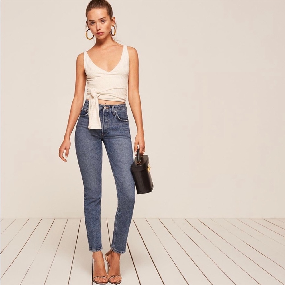 Reformation Skinny French Denim in Baltic